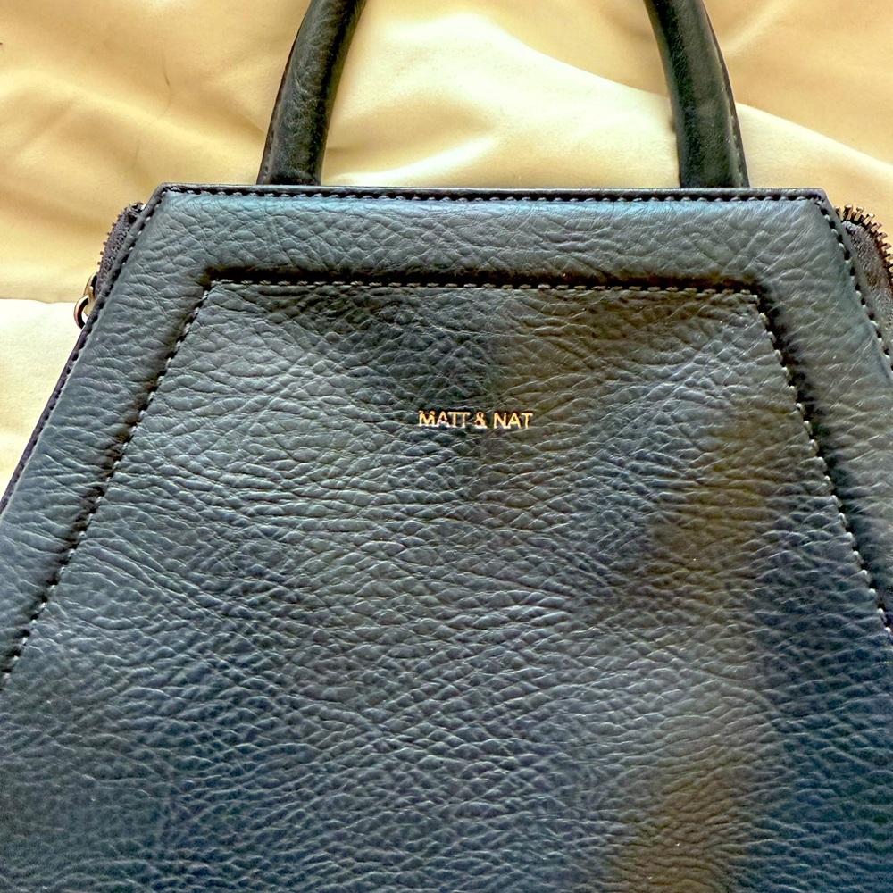 Navy Matt & Nat Faux Leather Backpack Handbag